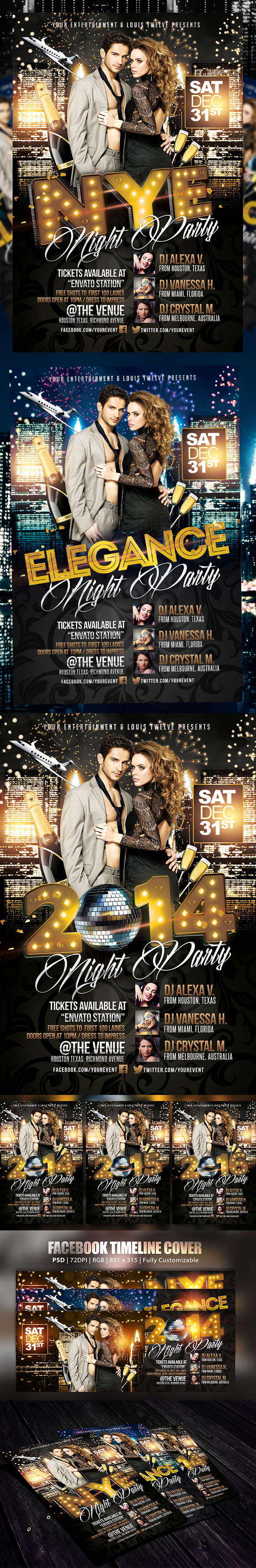 NYE Elegance Party | Flyer + FB Cover